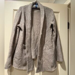 Casmari oatmeal tan beige colored cashmere open sweater